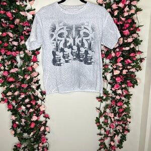 Helix White Black Burnout Short Sleeve Shirt Boys Large Casual School Play Large